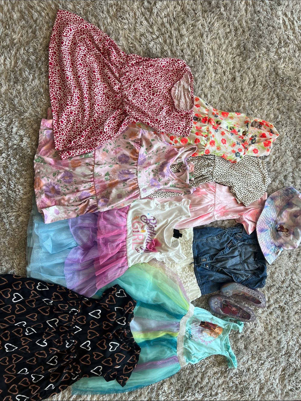Girls' Mixed Dress Bundle - Pink, Purple, Teal, Floral